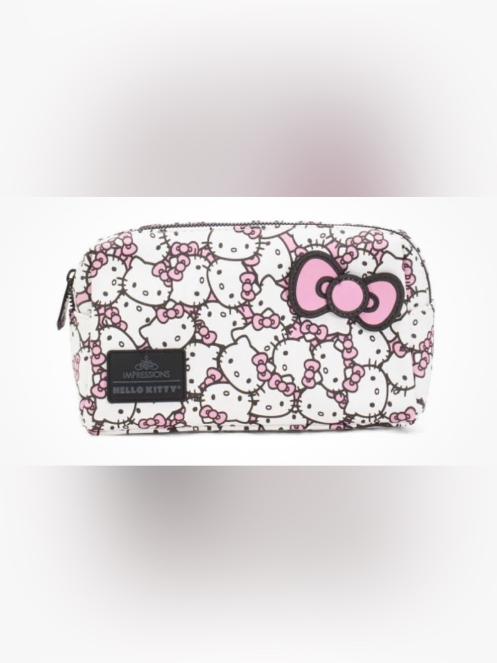 Hello Kitty Cosmetic Pouch Bag Waterproof Faux Leather Impressions Vanity Sanrio